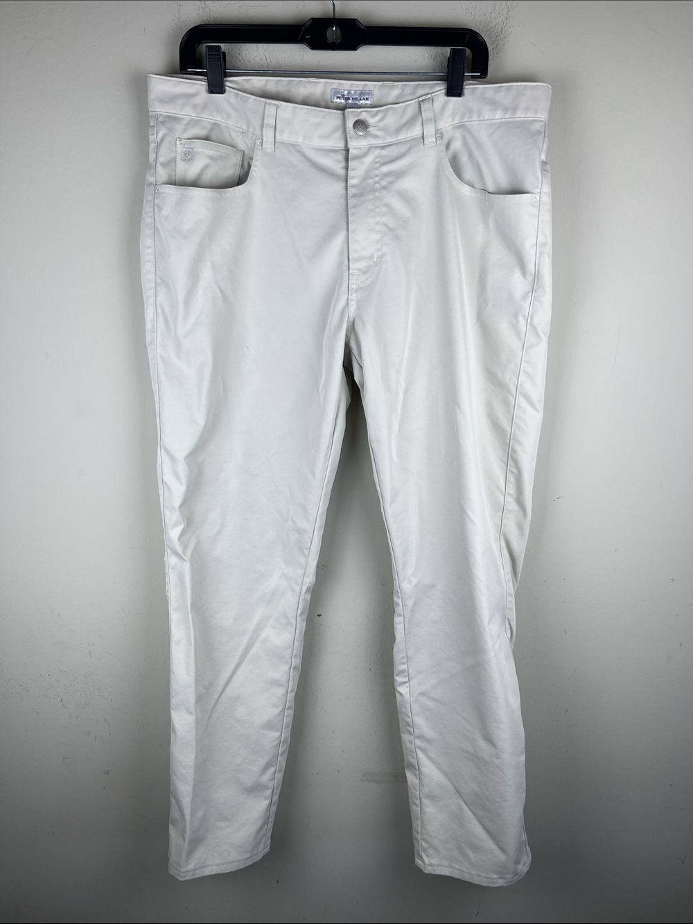 Peter Millar Men's 36x32 Beige Polyester Golf Pants Performance *Flaw